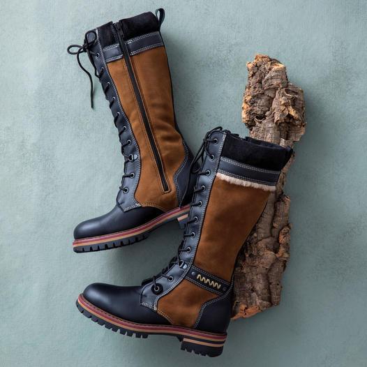 Women's Shearling-Lined Leather Boots.