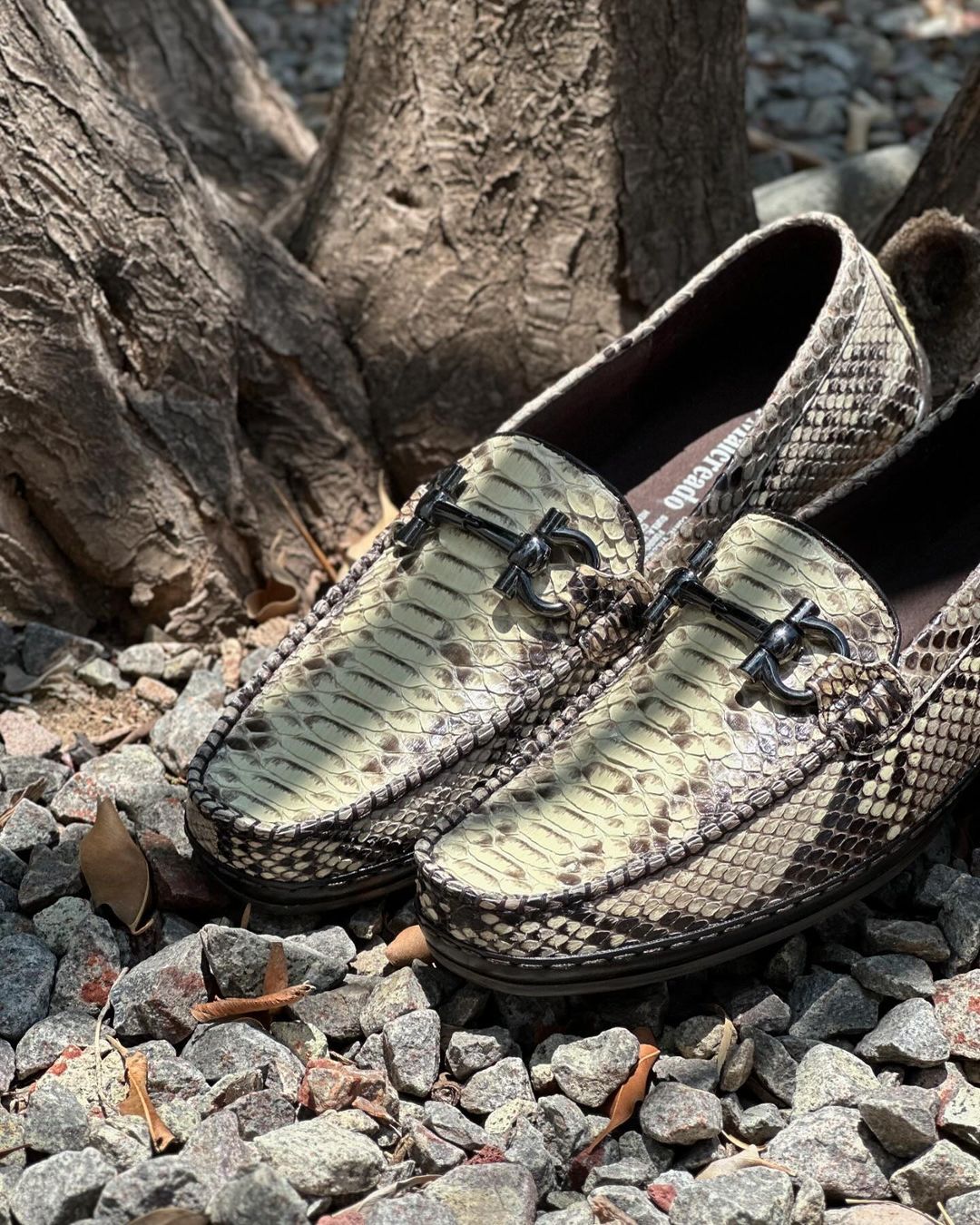 Natural Python Skin Loafers