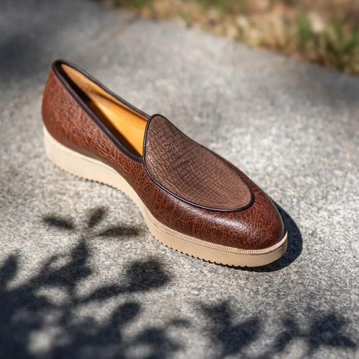 Kudu & Sharkskin Belgian Loafers