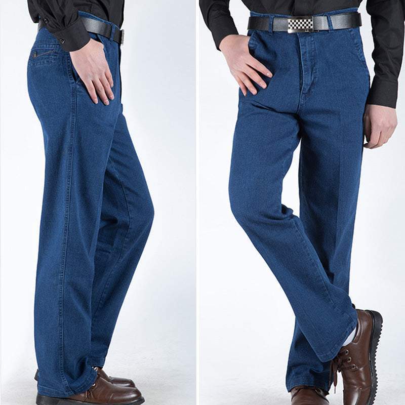 （38WX30L-48Wx34L）Men’s High Waist Straight Fit Jeans