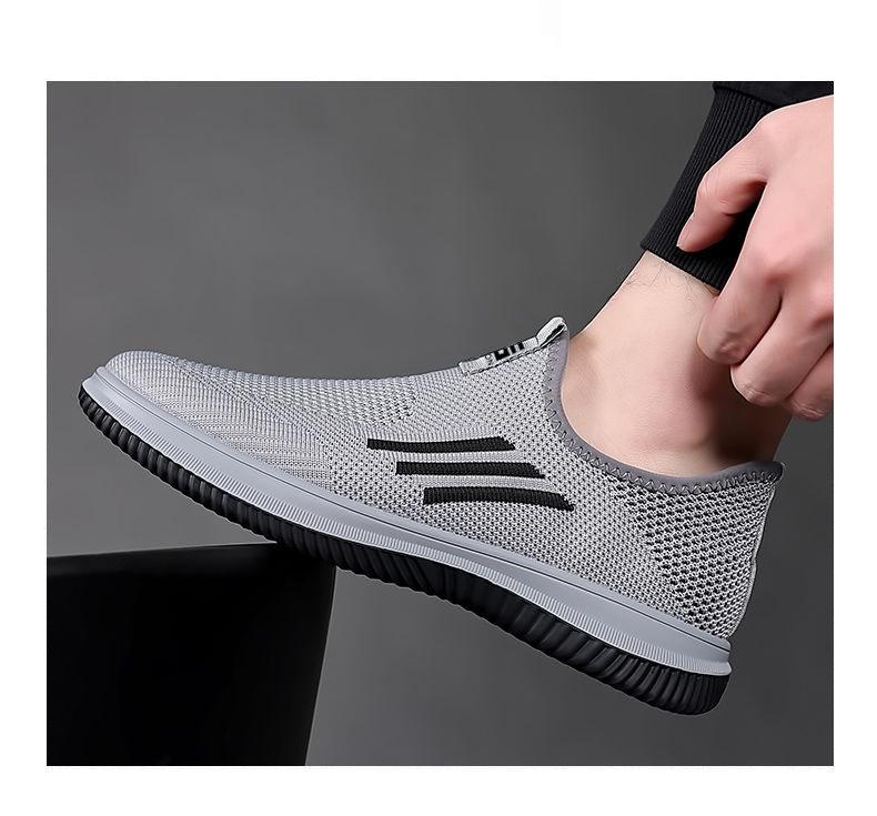 Men's Mesh Breathable Flyknit Shoes Casual Daily Running Shoes