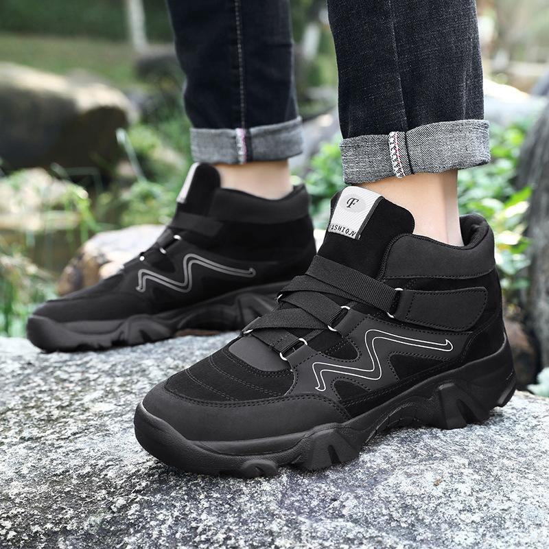 Men's Slip On Walking Sneakers Comfortable Hiking Fashion High Top Boots