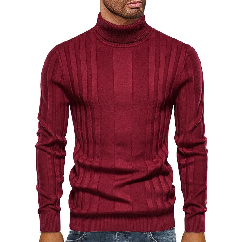Men's Casual Turtleneck Knitted Pullover Sweater