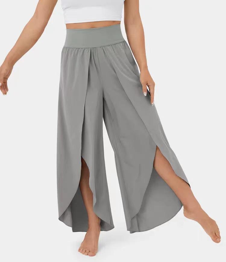 High Waisted Split Wide Leg Quick Dry Casual Pants