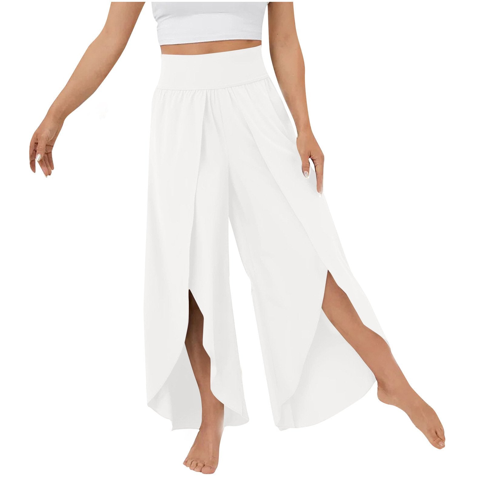 High Waisted Split Wide Leg Quick Dry Casual Pants