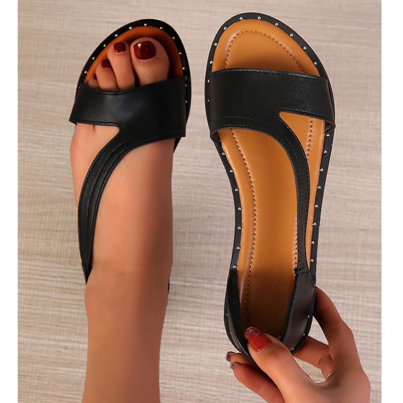 Fish-mouth Rivet Open Toe Flat Sandals(Buy 2 Get Free Shipping✔️)