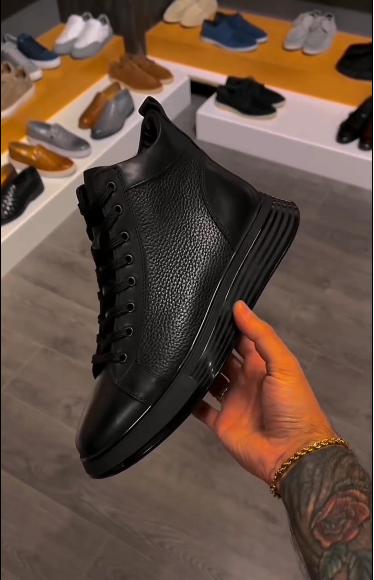 Men's Italian Full-Grain Cowhide Zipper Formal Sneakers
