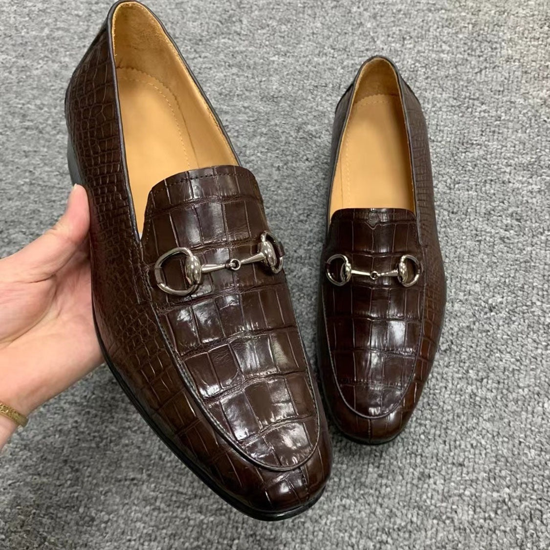 Men's Handmade Genuine Crocodile Shoes