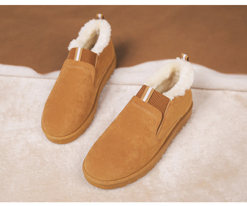 Warm cotton fleece slip-on shoes