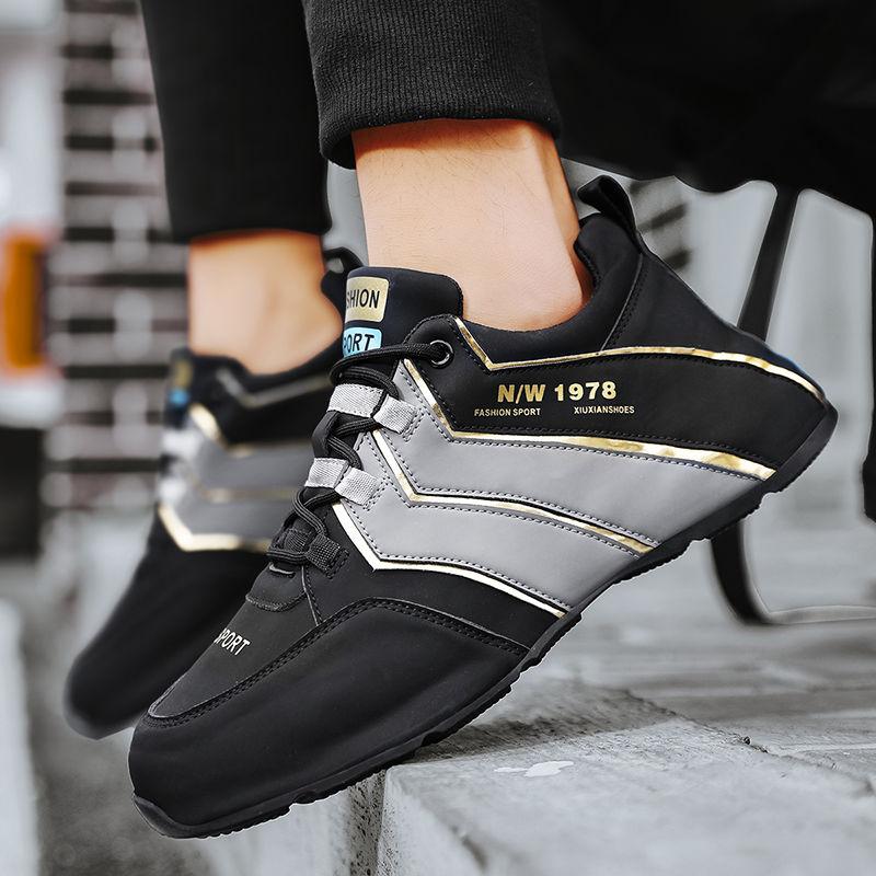 2023 Spring new black and gold all-match thick-soled daddy shoes