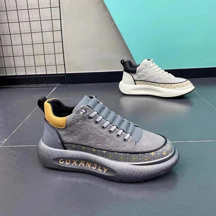 Men's Embroidered Thick Soled Casual Shoes