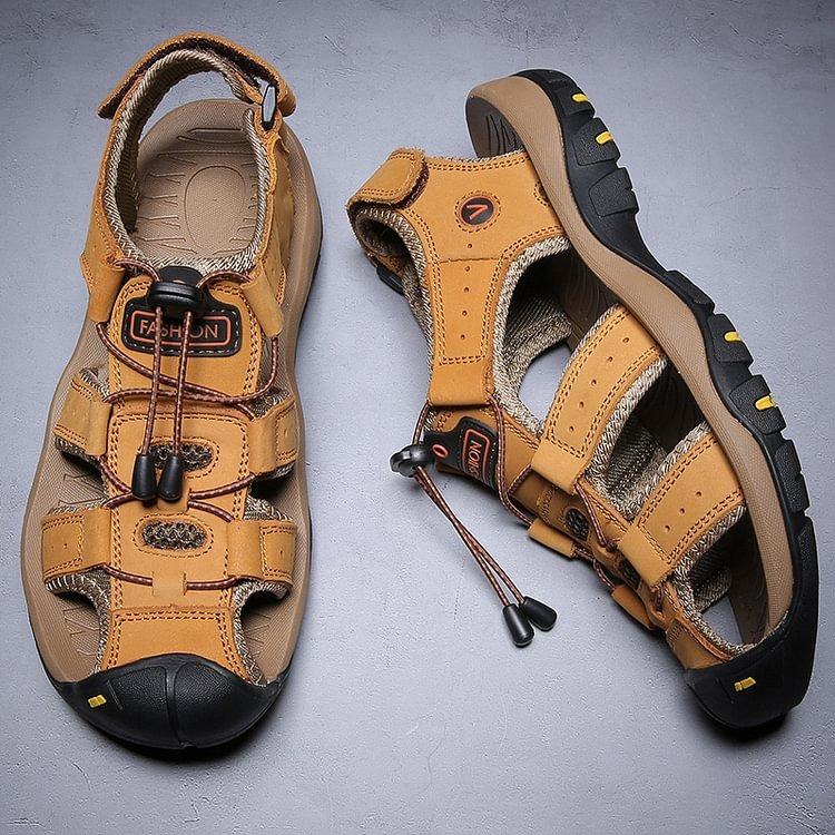 New Puls Size Men's Genuine Leather Sandals