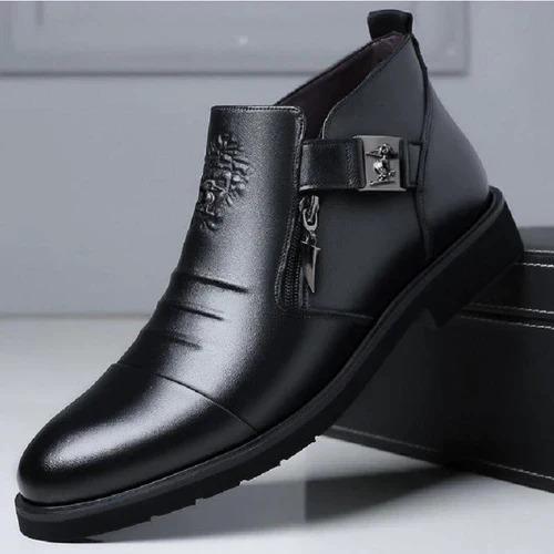 Men Hand Embossed Zipper Martin Boots