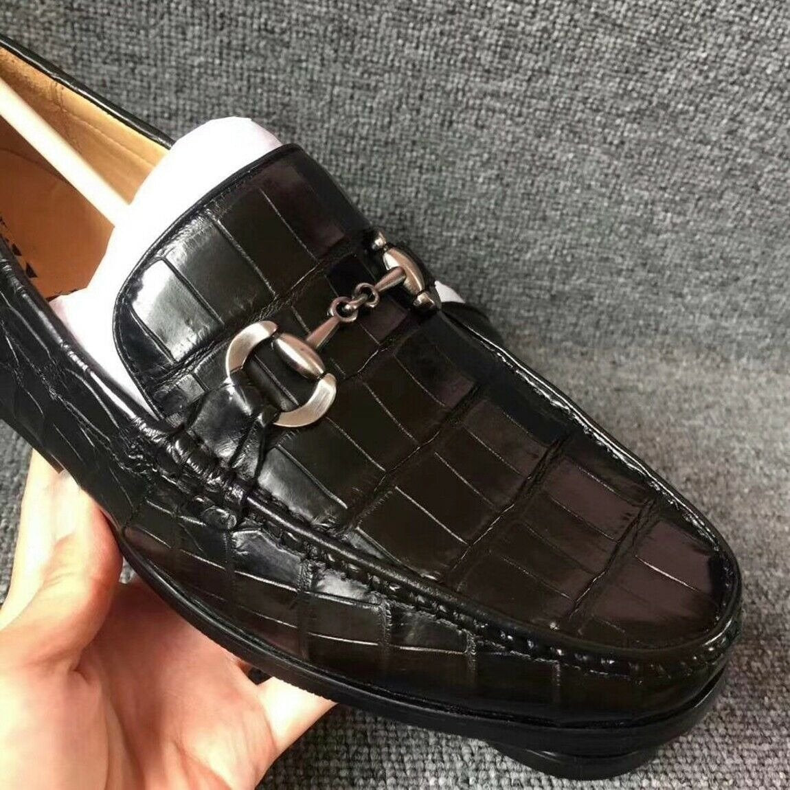 Men's Genuine Crocodile Alligator Skin Leather Loafers