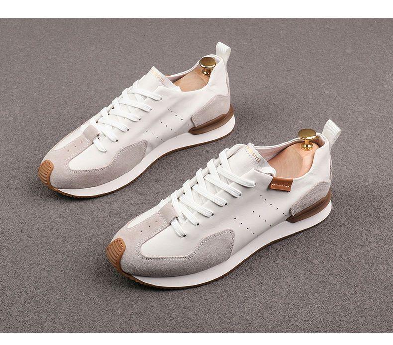 Men's Knit Faux Leather Breathable Sneakers