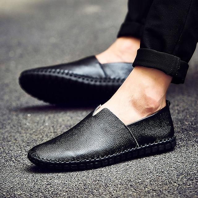 Men's Casual Beach Daily  Slip-Ons Leather Shoes