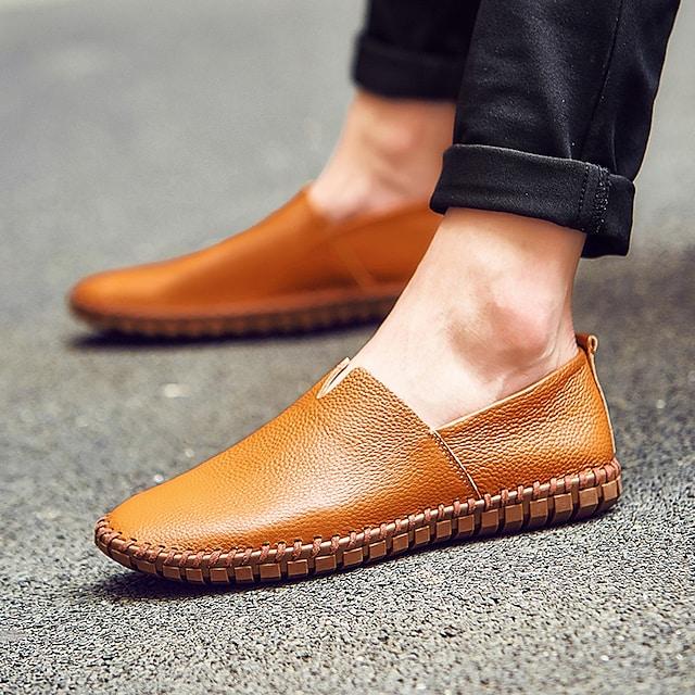 Men's Casual Beach Daily  Slip-Ons Leather Shoes