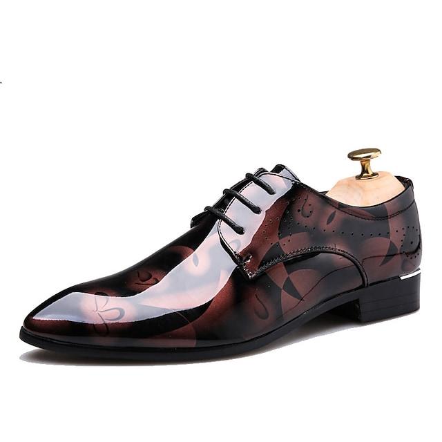 Men's Oxfords Dress Shoes Derby Shoes Floral Patent Leather Business Outdoor Daily Party