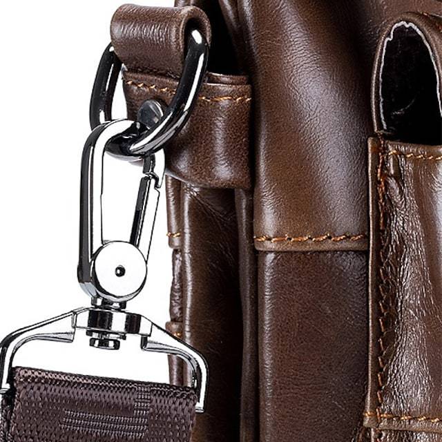 Men's Messenger Bag Shoulder Messenger Bag Crossbody Bag Nappa Leather Zipper Daily Office & Career