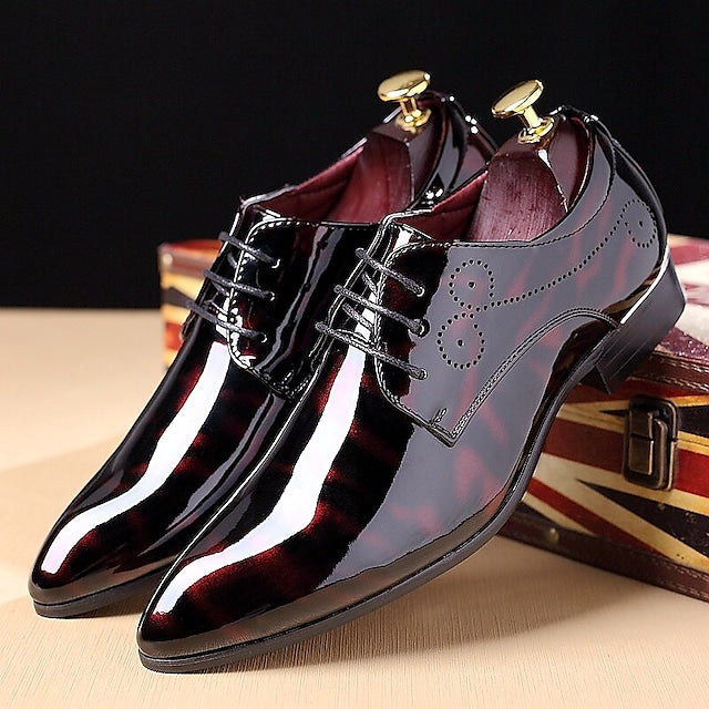 Men's Oxfords Dress Shoes Derby Shoes Floral Patent Leather Business Outdoor Daily Party